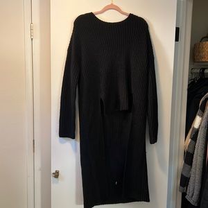 Xhilaration black sweater high low